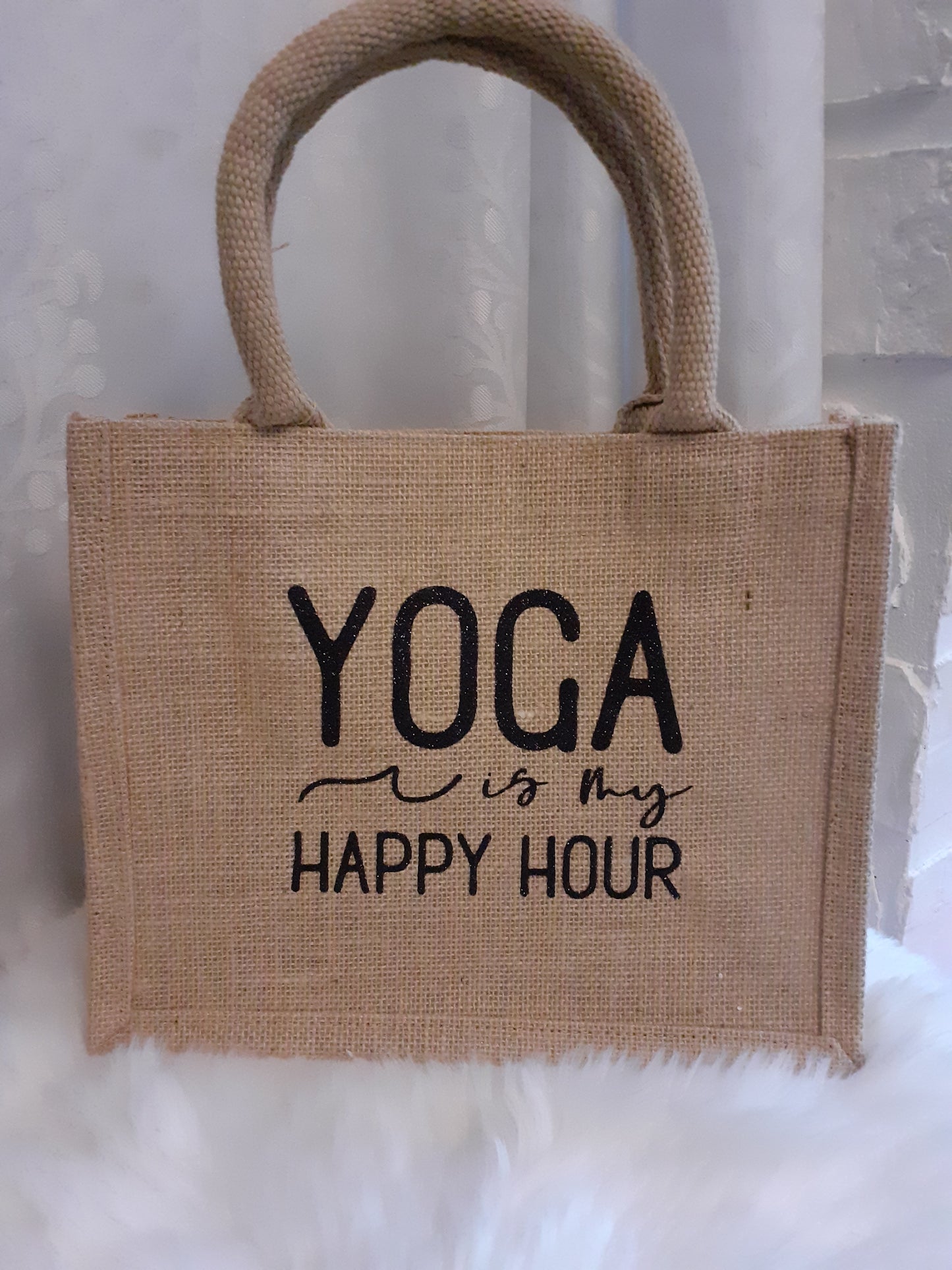 "Yoga" Petit sac cabas en toile de jute