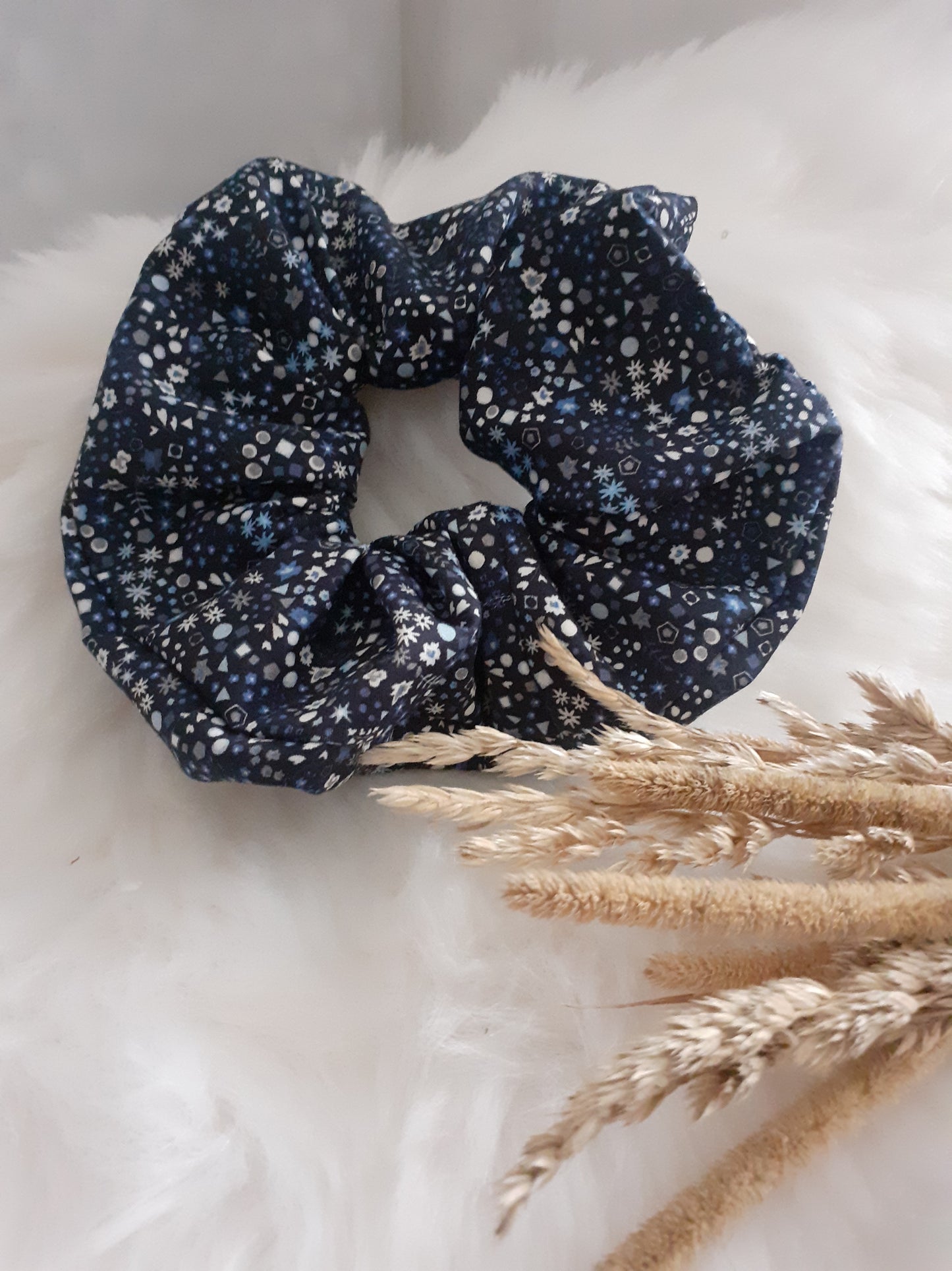 Scrunchie / Chouchou : tons bleutés