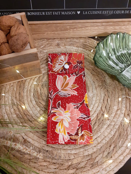 Fleurs rouges - Etui pour brosse à dents