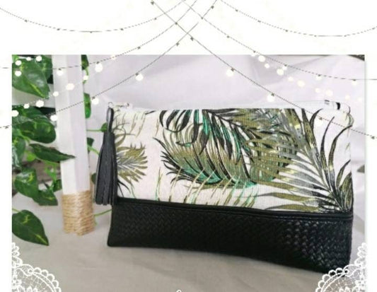 "Green feathers" Make-up bag, toiletry bag, tote bag...