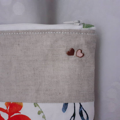 Floral printed pencil case / pouch in cotton and linen