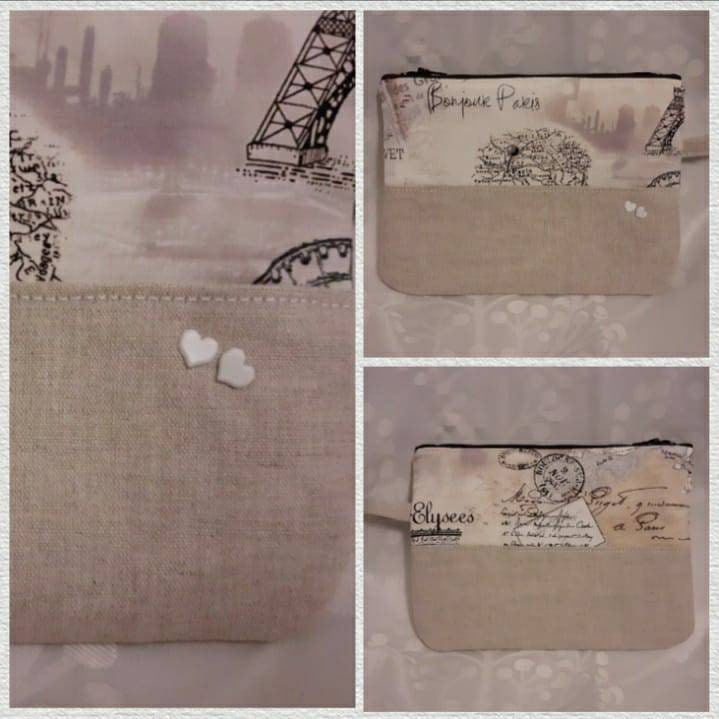 Printed cotton and linen pencil case / pouch