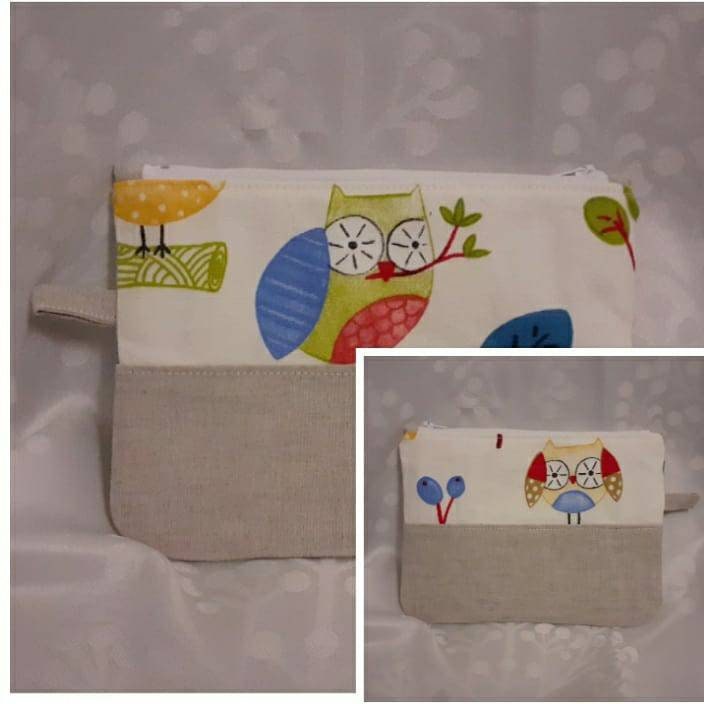 Printed cotton and linen pencil case / pouch