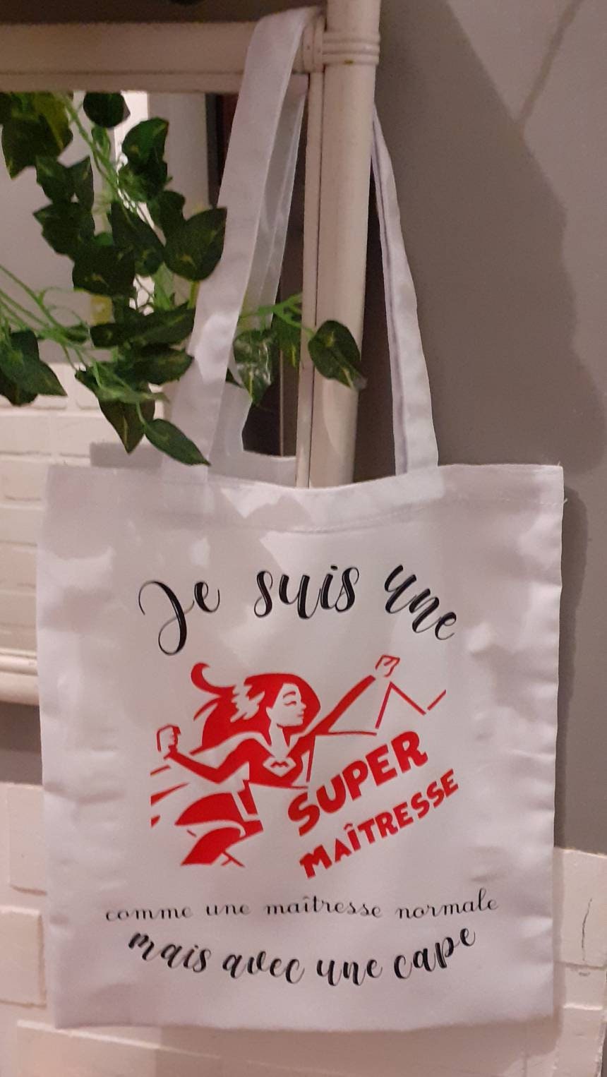 Tote bag, sac en coton pour la maîtresse