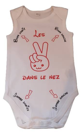 Humorous baby bodysuit "Fingers in the nose"