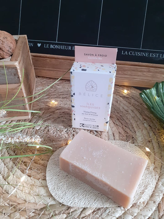 Organic SAF solid soap with donkey milk: Marquesas Islands - Bélice