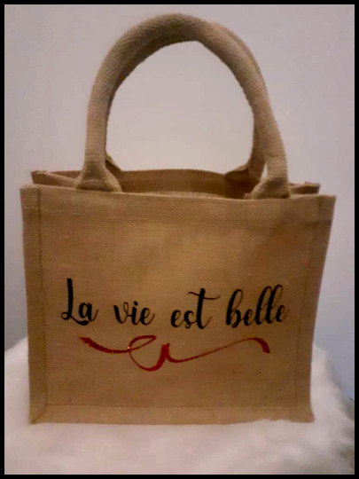 Petit sac cabas en toile de jute