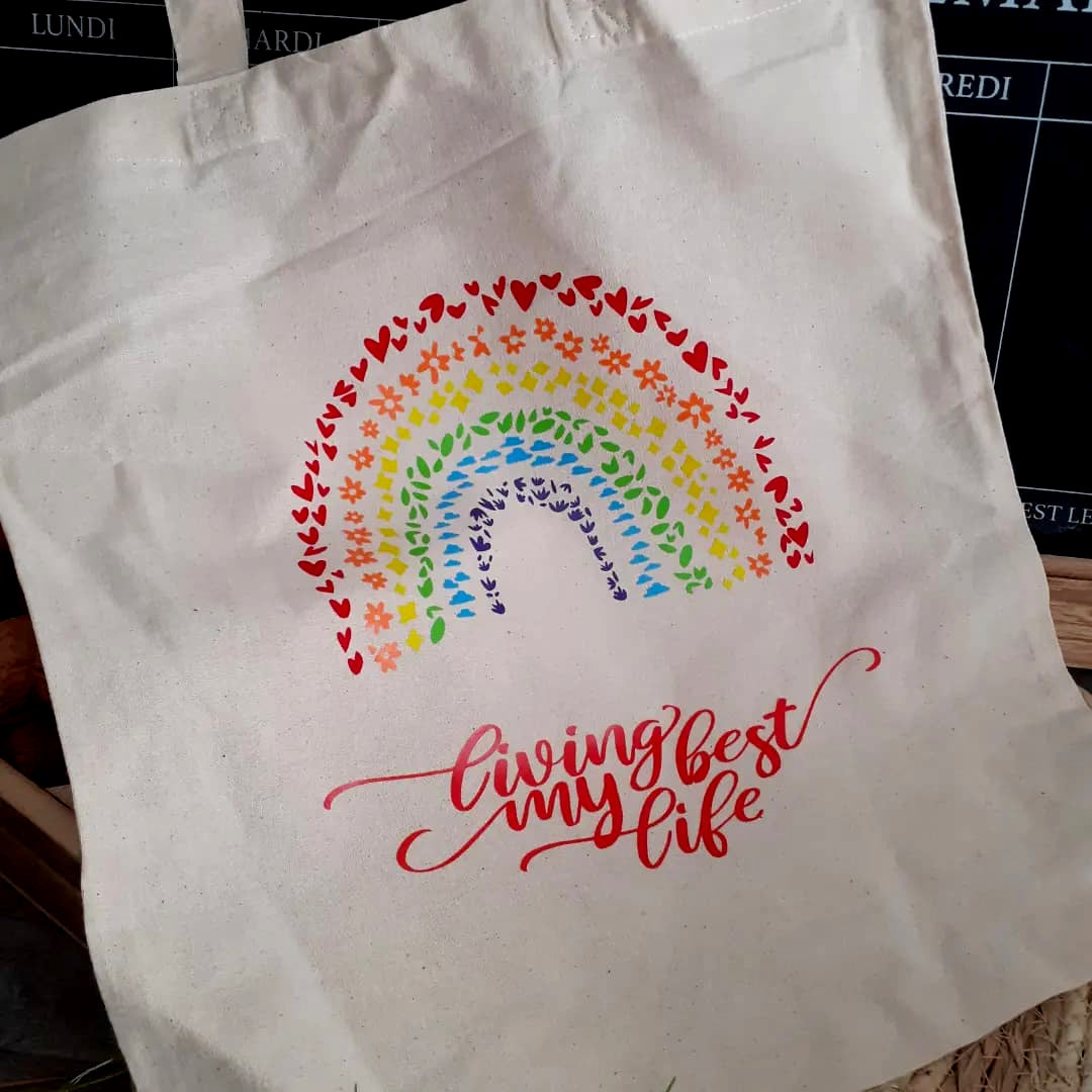 Tote bag, cotton bag "Rainbow"