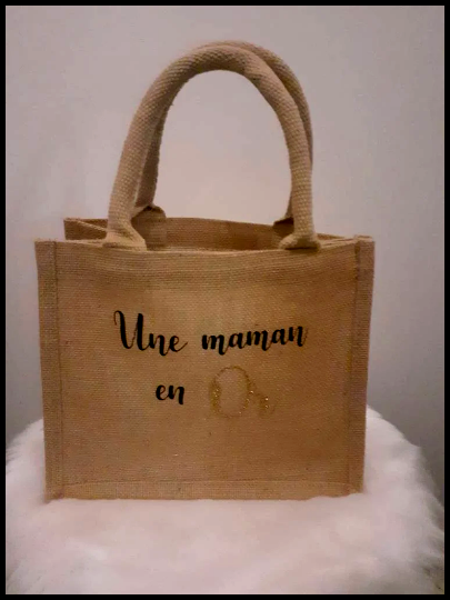 Small burlap tote bag