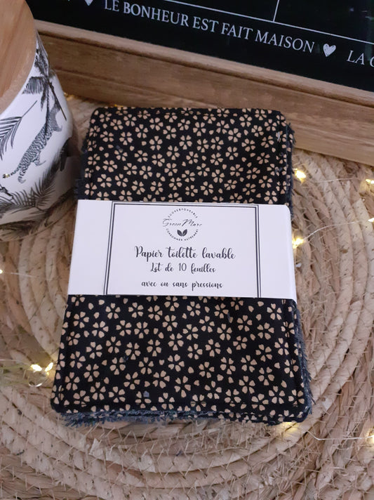 Washable toilet paper with or without pressure "Little flowers"