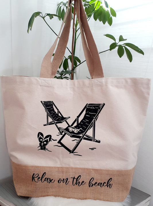 XL beach bag "Relax on the beach"