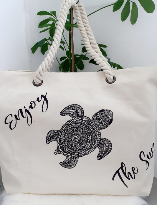 Beach bag - “Enjoy the sun” tote bag 